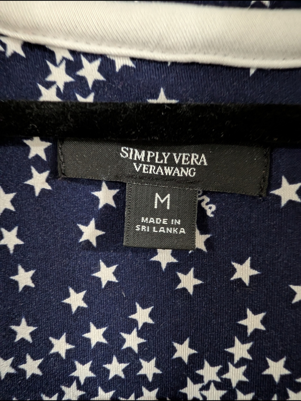 Simply Vera Vera Wang Navy and White Star-Print Pajama Set - Picture 2 of 11